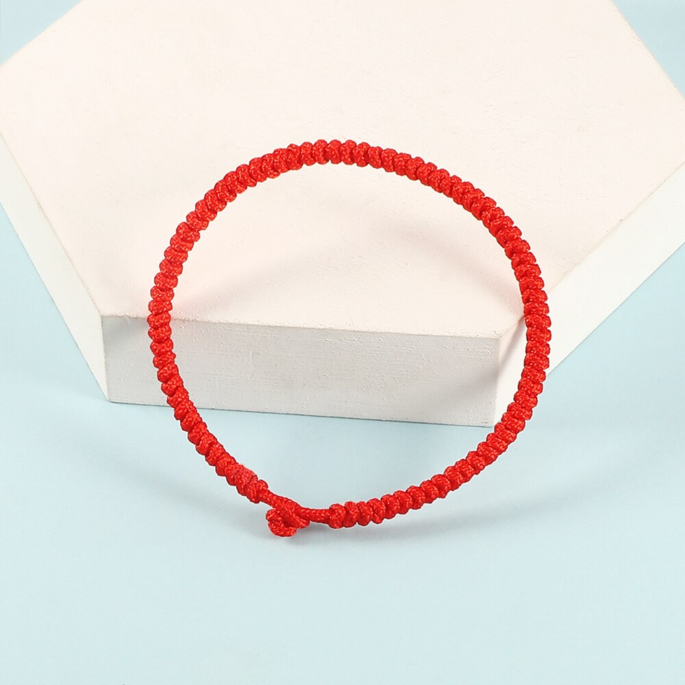 Pulsera trenzada de cuerda roja para hombre y mujer, joyería hecha a mano de la buena suerte, para amigos y amantes, pulseras tejidas, accesorios: 16 cm