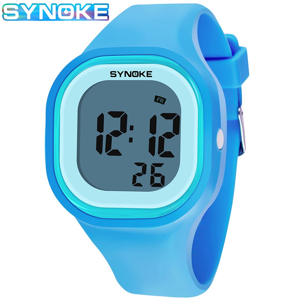 Synoke Studenten Kinderen Horloges Sport Kleurrijke Siliconen Band Digitale Horloges Wekker Led Light Kids Horloges Relgio