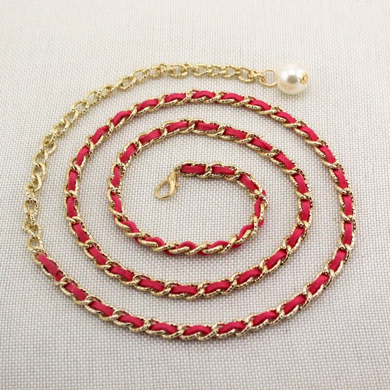 Ceinture de robe de mariée polyvalente, chaîne de taille en métal, décoration de jupe: Mei red