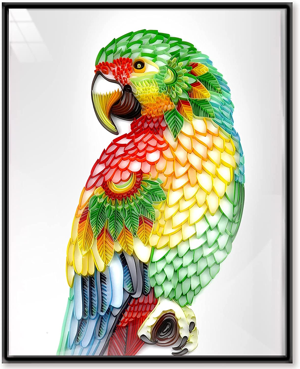 UNIQUILLING 3D Parrot Quilling Paper Filigree Paintings Wall Decor DIY Quilling Paper Crafts DIY Quilling Paper Tools Kits