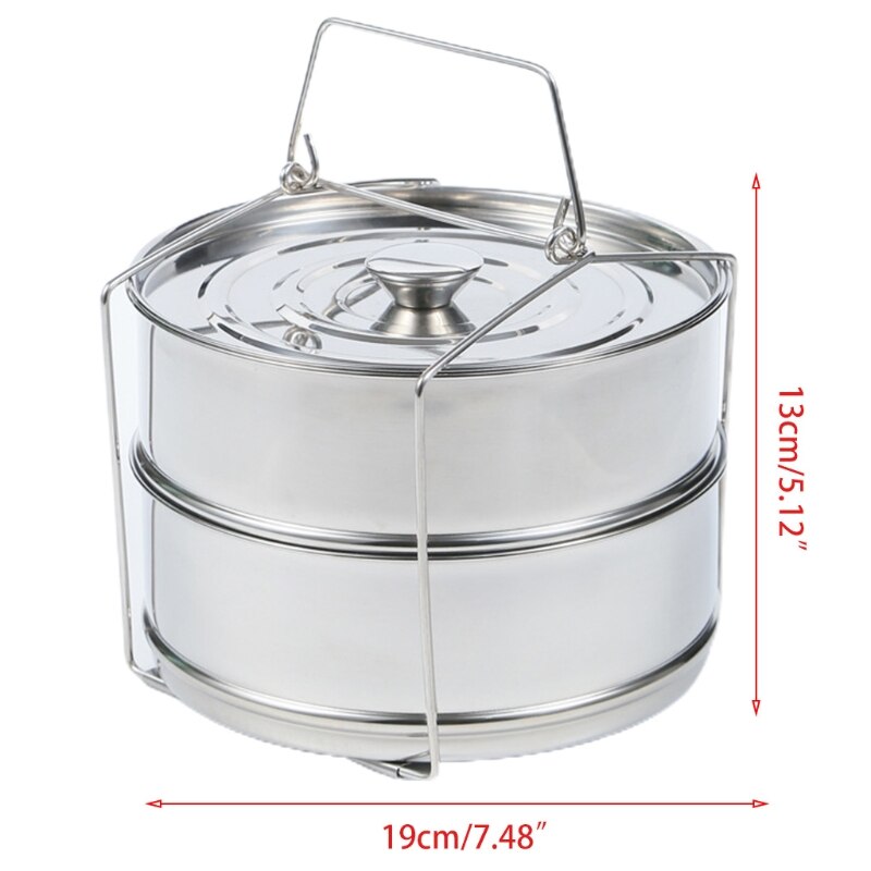 Vaporera de doble capa de acero inoxidable 304, cesto funcional múltiple, olla mediana, para hornear, cazuela, maceta para Fideos