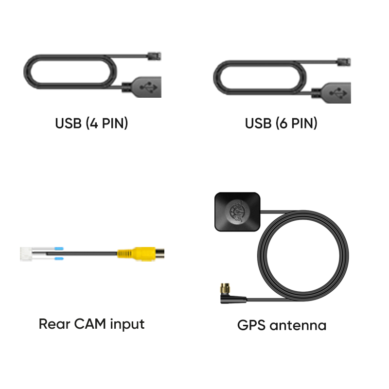 Ainavi Externes Mikrofon für Android Autoradio MIC RCA Video In Out Lüfter Multimedia USB Kabel: Beige