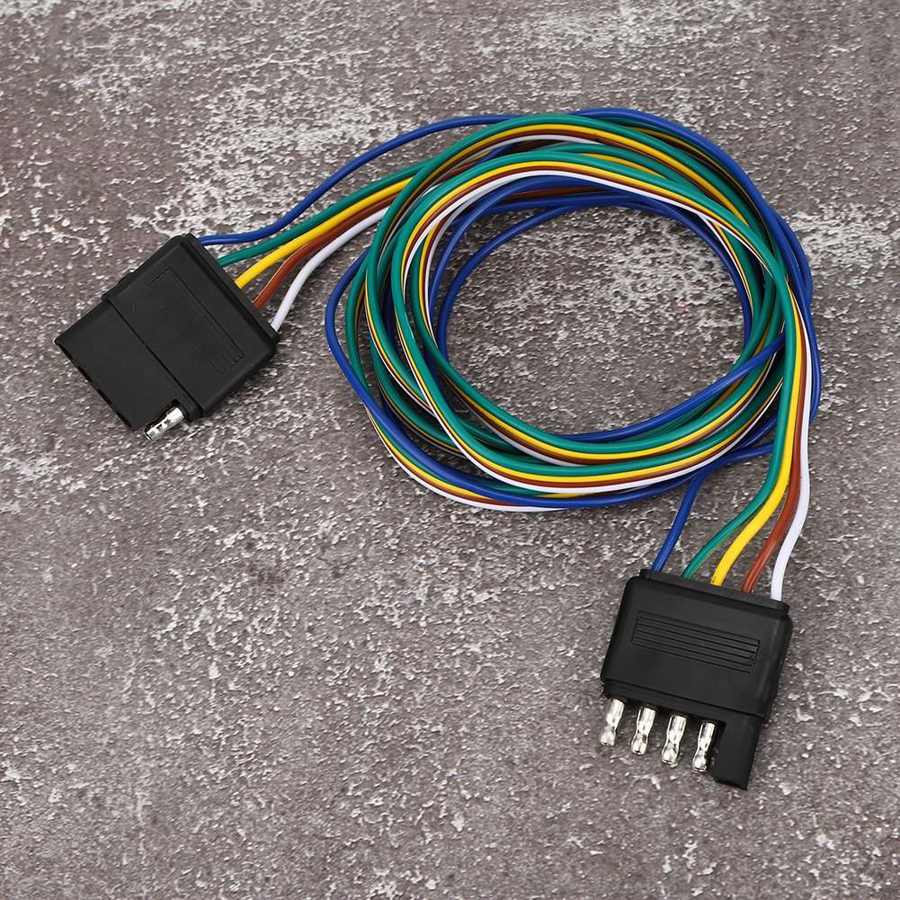 5-Pin Flat Connector Plug Coded Wires Wiring Harness US 72in Color