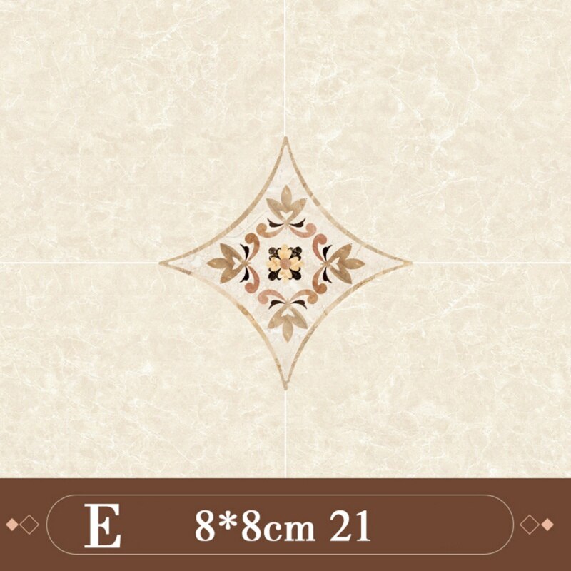 21pcs Self Adhesive PVC Ceramic Tile Stickers Waterproof Wall Sticker Art Diagonal Floor Stickers Kitchen Decorative Sticker: E