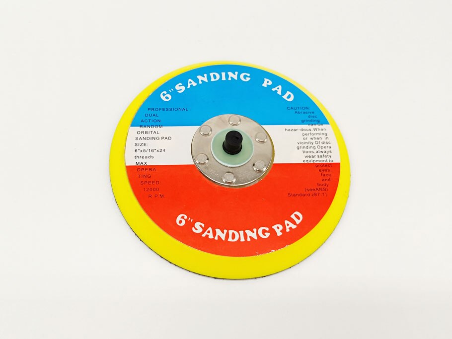Backer Backing Plate Pad 5inch/6inch Hook&amp;Loop Sanding DISC For Air Sander Car Polisher Buffing: 6in M-5-16 no hole
