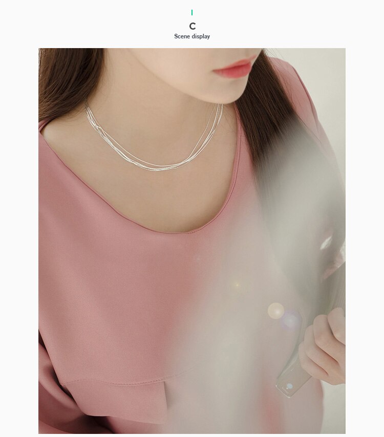 Reeti 925 Sterling Zilveren Multilayer Ketting Kettingen Voor Vrouwen Sterling-Zilver-Sieraden