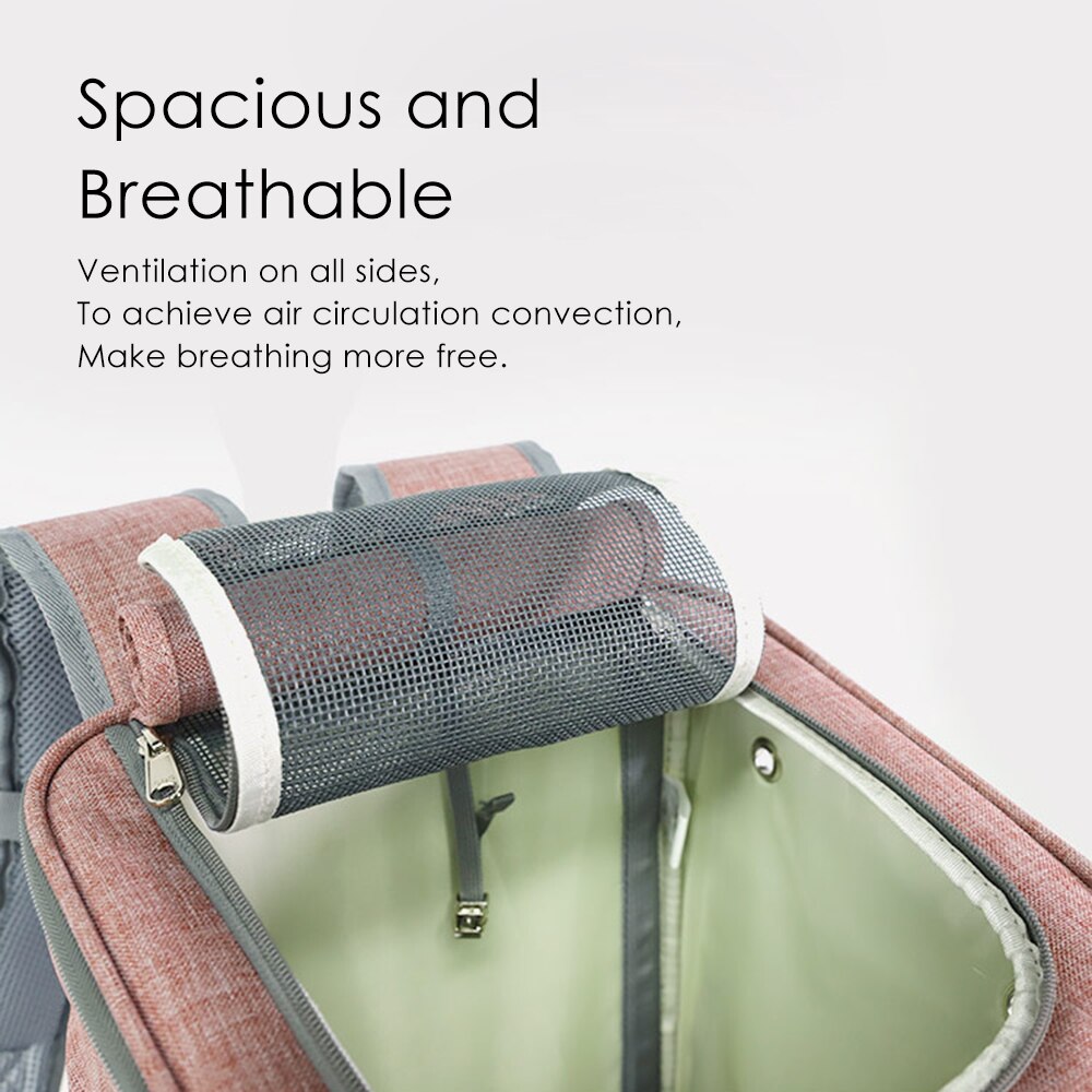 LDLC Foldable Zipper Pet Bag Carrier Backpack Dog Cat Outdoor Travel Carrier Packbag Portable Mesh Pet Out Bag Cat Backpack