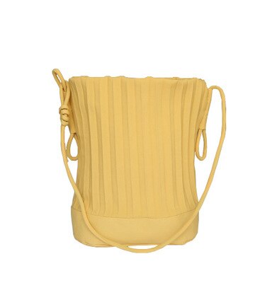 Nouvelle de grande capacité seau fourre-tout thaïlande plissé simple voyage grand sac shopping sacs à main été: Jaune
