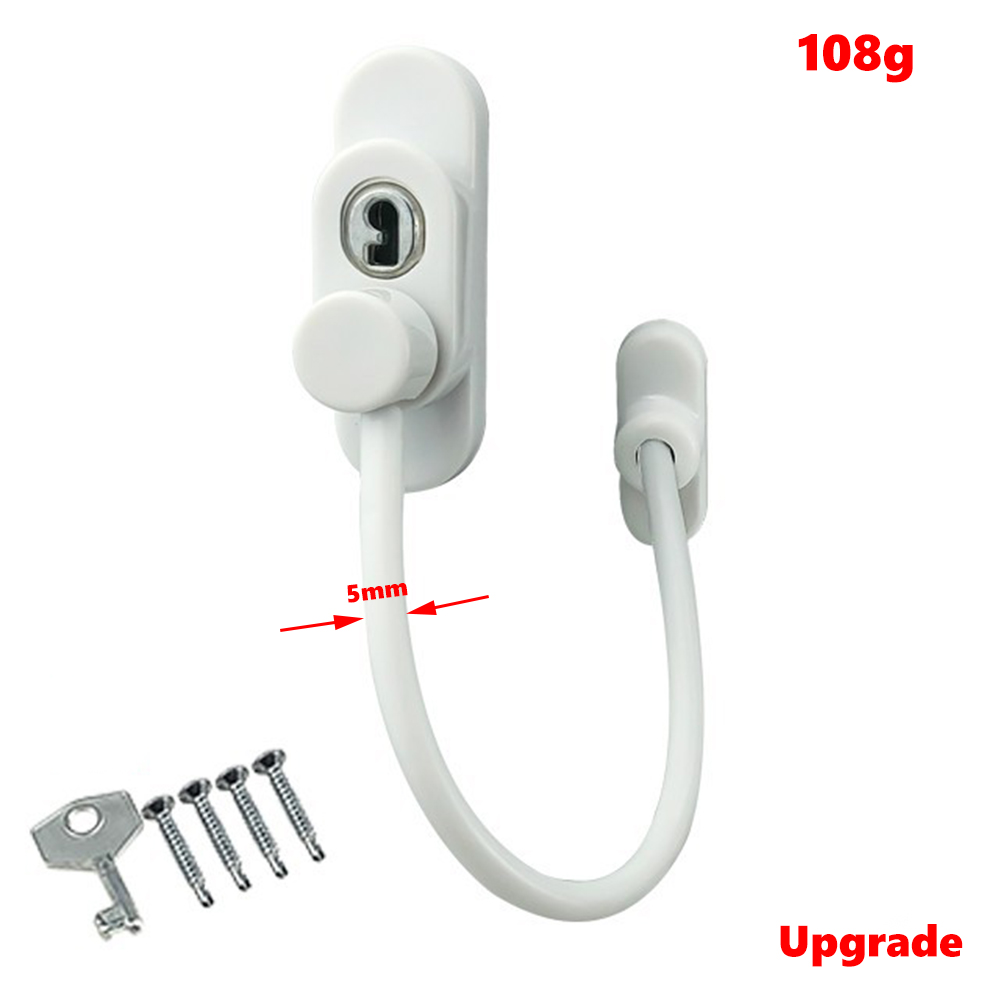 Stainless Steel Window Lock Children's Safety Lock High-rise Falling Protection Push-pull Stopper Anti-theft Window Lock: Blue