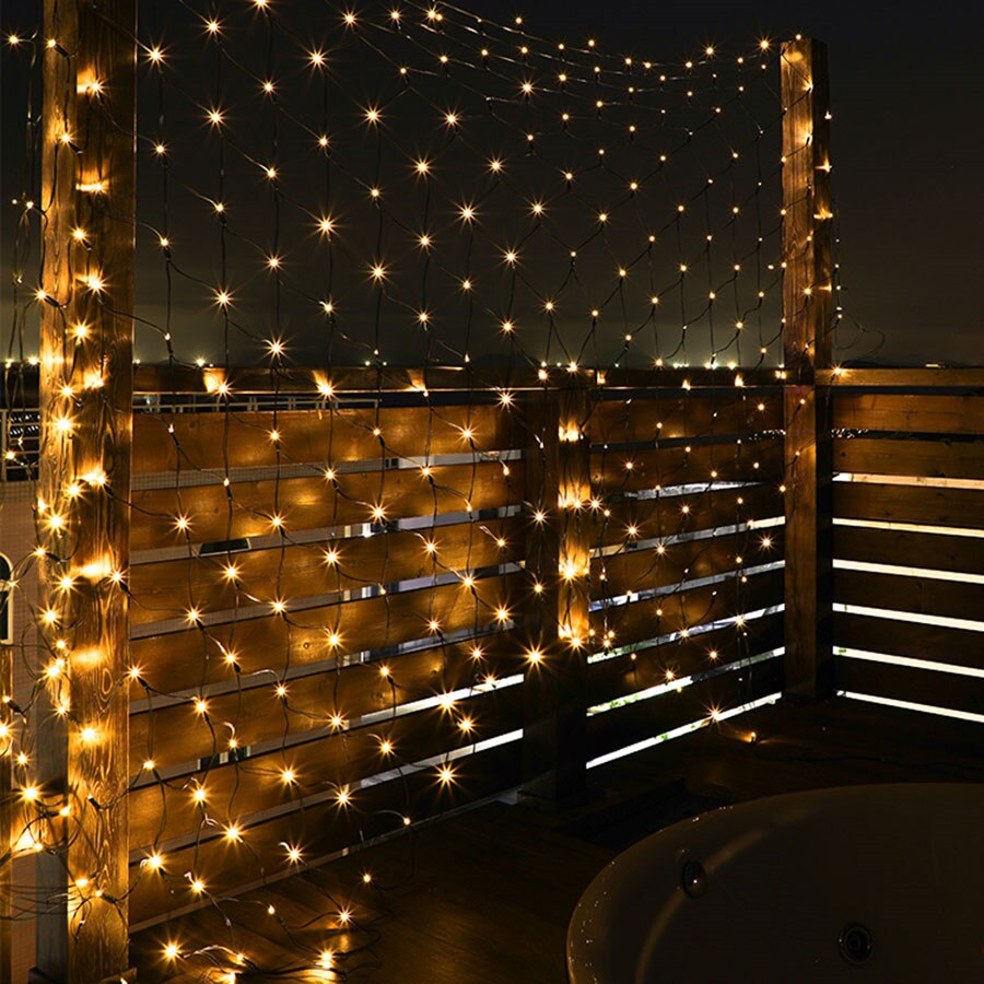 Thrisdar 2 x 3m 204 led zonne-net gaas lichtsnoer kerst zonne-raamgordijn lichtslinger zonne-boom-wikkellicht