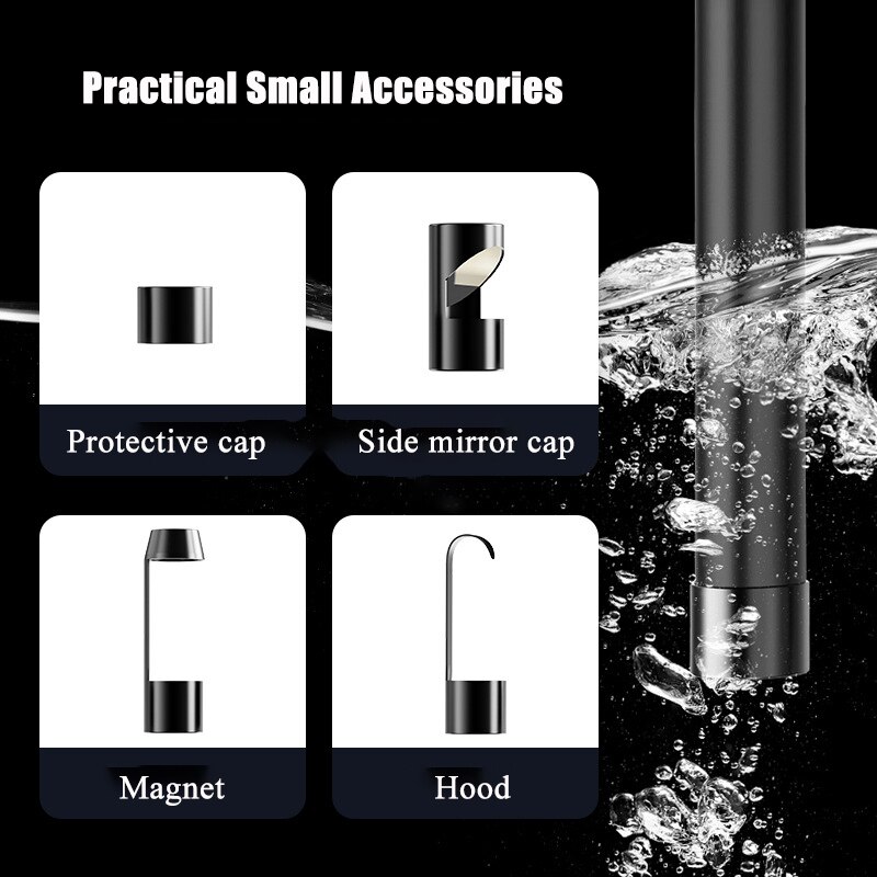 Haken Magnet Seite Spiegel einstellen Wasserdicht mit Schraube Themen Schwarz Kompatibel für 8mm/5,5mm Endoskop