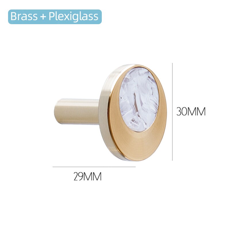 Brass Door Handles Stylish Modern Kitchen Cabinet Handle Simple Hooking Door Handle for Wardrobe Dresser: Plexiglass White S