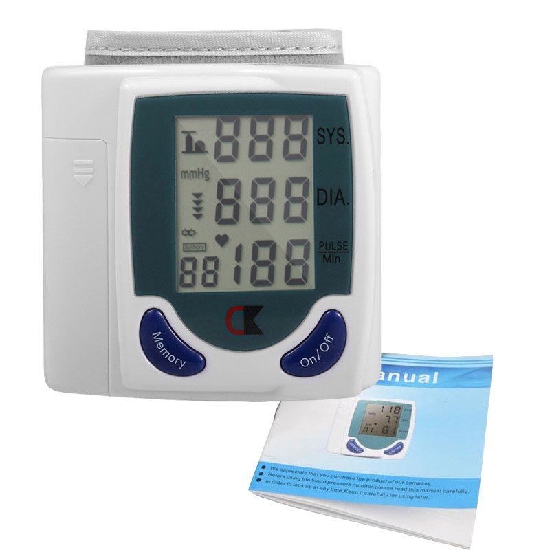 Tragbare automatische Blutdruckmessgerät blutdruck Monitor Clever Automatische LCD Digitale Handgelenk BP puls Tester Herz schlagen Meter: ohne Plastik Kasten