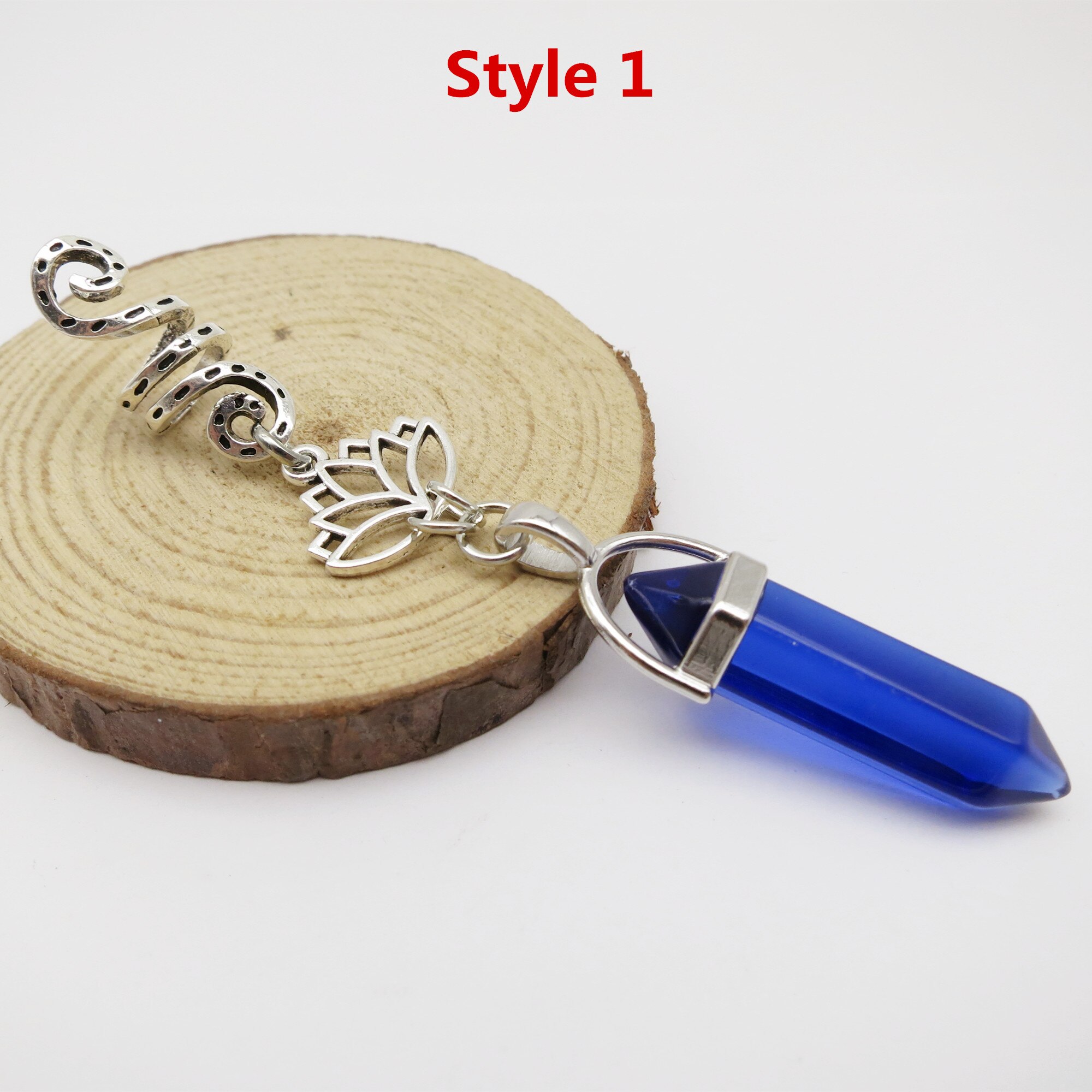 Breloques Viking en cristal pour hommes et femmes, 1 pièce, en spirale, pour tresser la barbe, perles, anneaux tubes, accessoires pour cheveux: 1pcs Style 1
