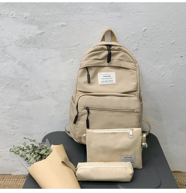 3 set Nette Schule Taschen für Teenager Mädchen Neue Casual Laptop Frauen Rucksack Reise Schulter Tasche Kind Mochilas: Khaki