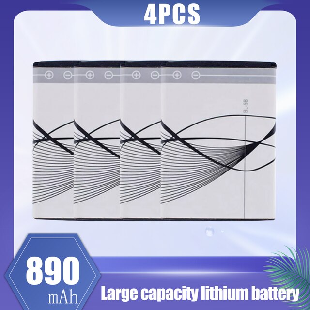 1-20PCS 890mAh BL-5B BL5B BL 5B Replacement Lithium Phone Battery For Nokia 5140 5300 5320 N80 N83 6120C 7360 3220 3230 5070: 4PCS