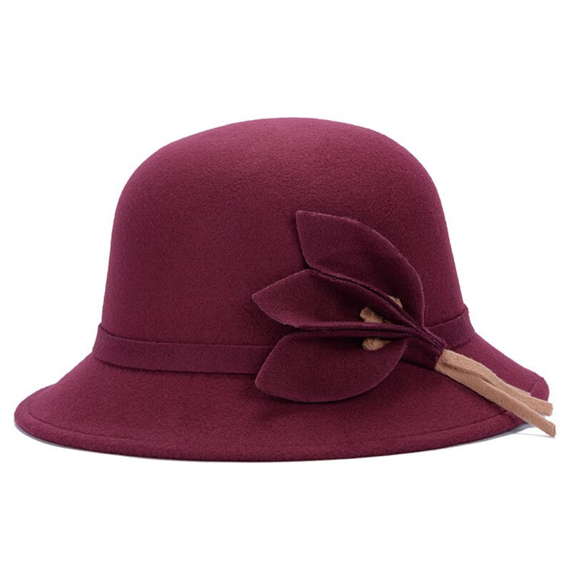 Sombreros de fieltro de estilo británico Vintage para mujer, gorros de lana cálidos de , gorra de Color sólido, accesorios de para Otoño e Invierno