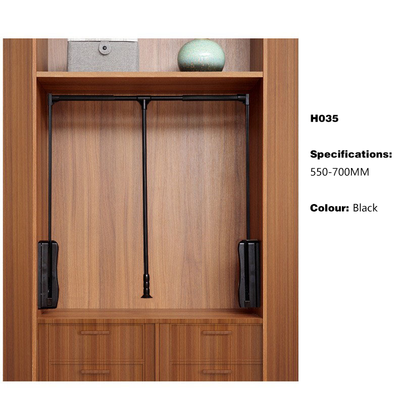 Lift Hangende Kledingrek Pull-down Garderobe Automatische Terugkeer Garderobe Garderobe Telescopische Kleerhanger Huishoudelijke Hardware: Light Grey
