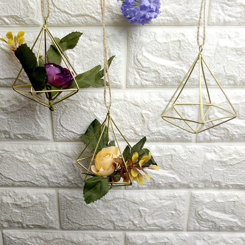 Suspended Tillandsia Fixture Rack Metal Geometric Antique Pot Plant Potted Plant Family Garden Stand Hanging Flowerpot