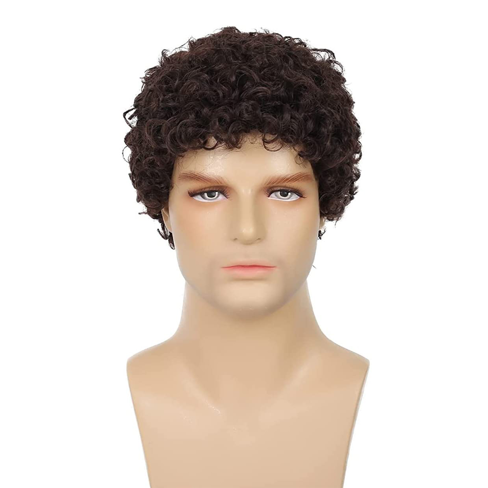 Tereshar-pelucas Afro rizadas sintéticas para hombre, peluca corta y rizada para hombre, peluca de balancín, disfraz de Halloween de California, pelucas completas: 1B/30HL