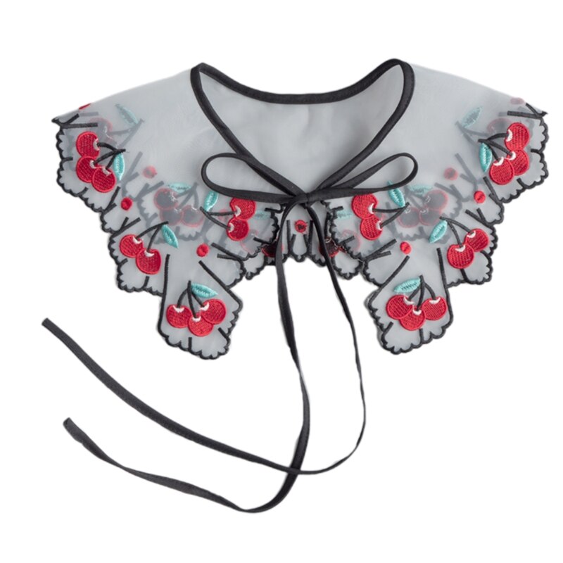 Lolita Decoratieve Nep Kraag Kant Sjaal Borduren Gelaagde Mesh Dickey Ketting N58F: A
