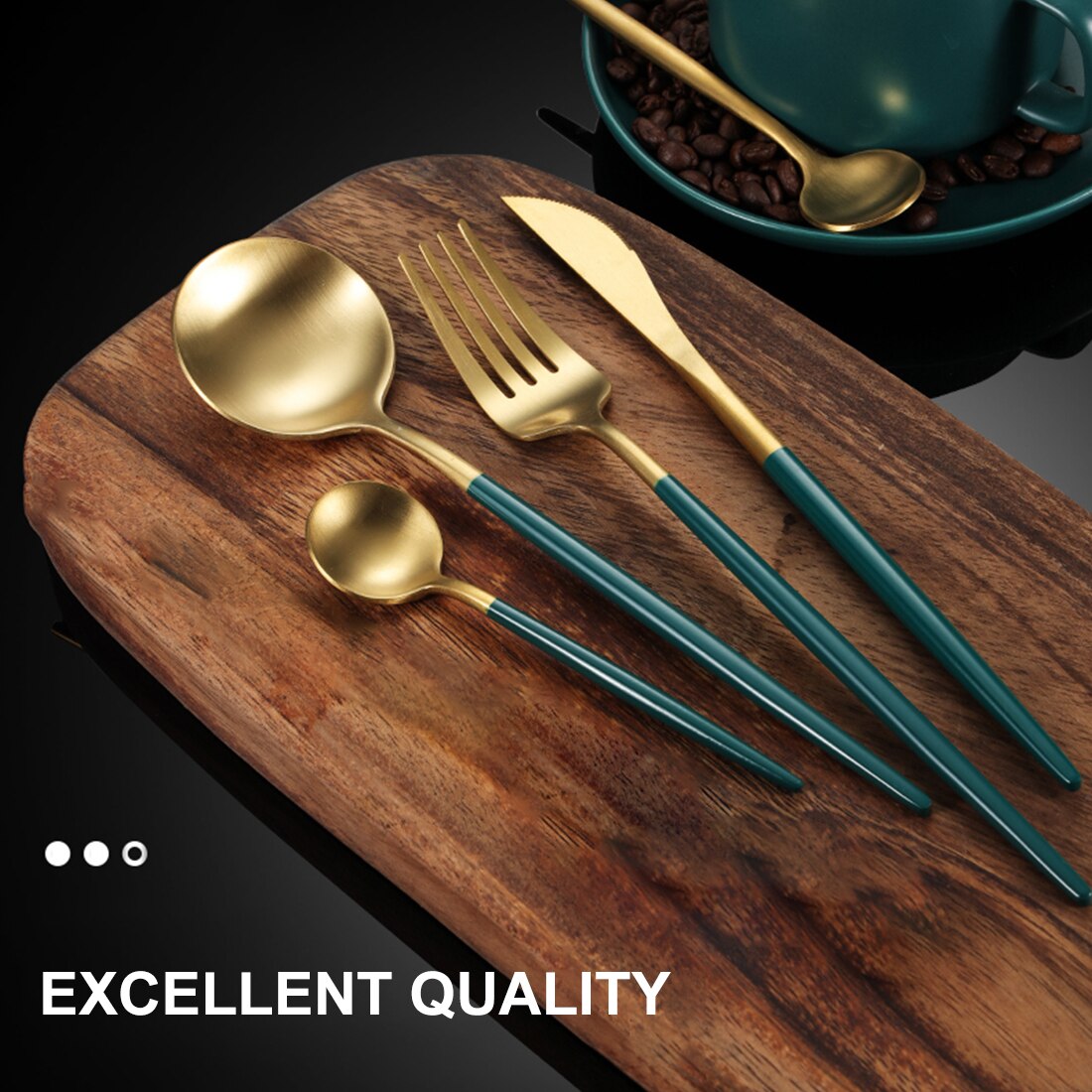 24Pcs Platinum Gold Kitchen Tableware Set Cutlery Set Stainless Steel Dinnerware Set Gold Knife Fork Spoon Dinner Set Dishwashe