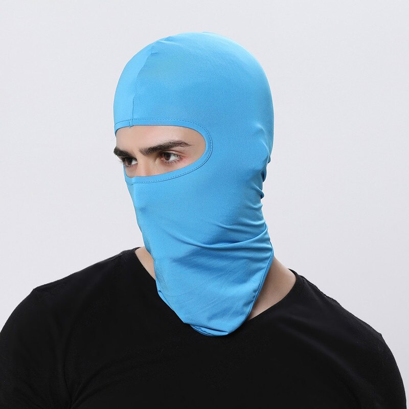 Summer Breathable Motorcycle Face Masks Motorcycle Headgear Full Face Mask Motorcycle Sun-protection Balaclava: blue