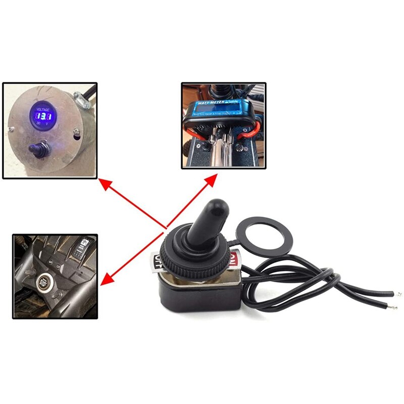 Interruptor eléctrico de balancín de alta resistencia con cables de plomo, interruptor de palanca de 6A / 125V 3A / 250V AC SPST ON/OFF, 5 uds.