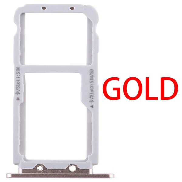 Voor Huawei Honor View 10 \ V10 Sim Card Tray + Sim Card Tray / Micro Sd-kaart: Goud