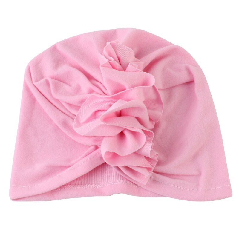 1pc Baby Girls Headband Flower Baby Hat Newborn Elastic Baby Turban Hats For Girls Cotton Infant Beanie Cap