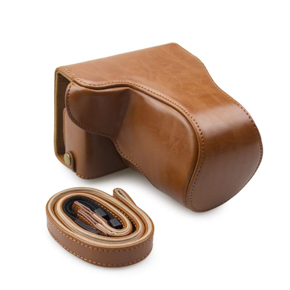 PU Leather Retro Camera Case Shoulder Bag Hard Bags For Canon EOS M200 M100 M10 camera with 15-45mm lens