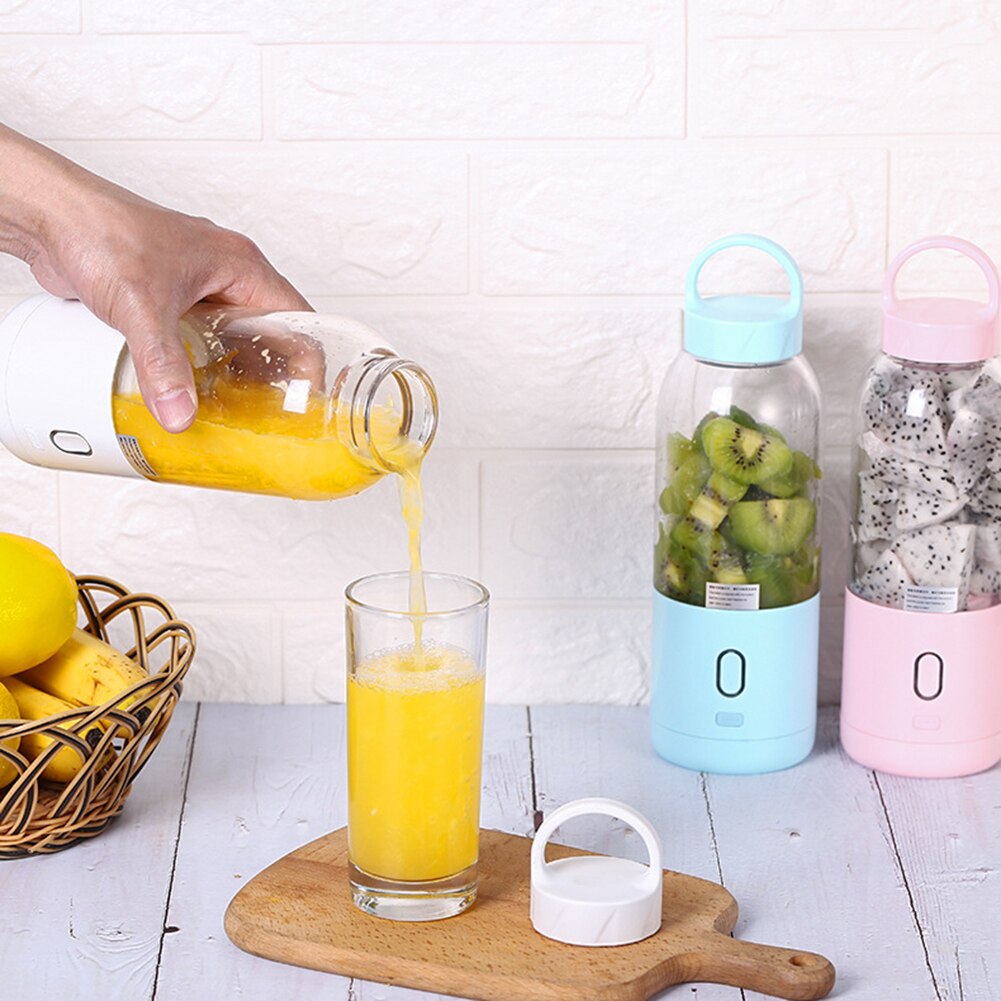 500ml mini bärbar elektrisk fruktjuicer usb uppladdningsbar smoothie maker mixer frukt kopp mixer juicing cup