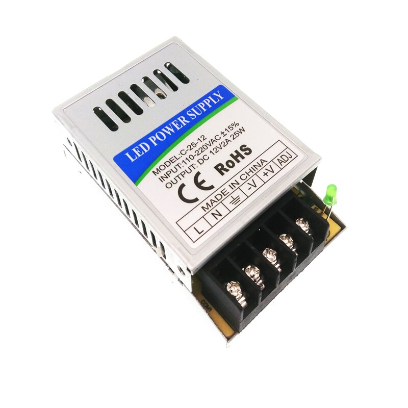 Mini LED Power Supply 12V 2A 25W LED Driver Power Adapter Switching 220V to 12V Lighting Transformers Non-Waterproof