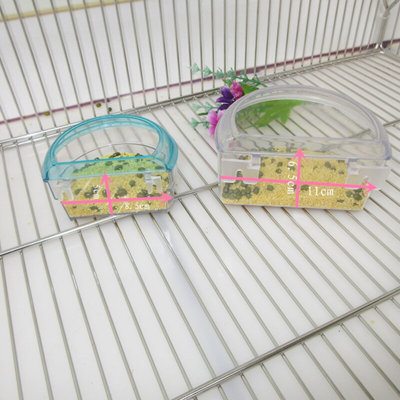 Fuglefoder anti stænk fodring skål boks stænk bevis bur papegøje due undulat drikke vand fodring udstyr plast