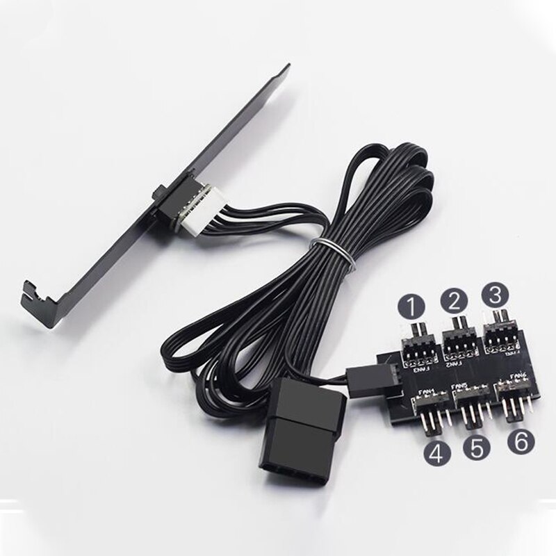 Computer Chassis Fan Temperature Control Governor PCI Bit 6-Way 3-Speed Computer Fan Controller Fan Hub