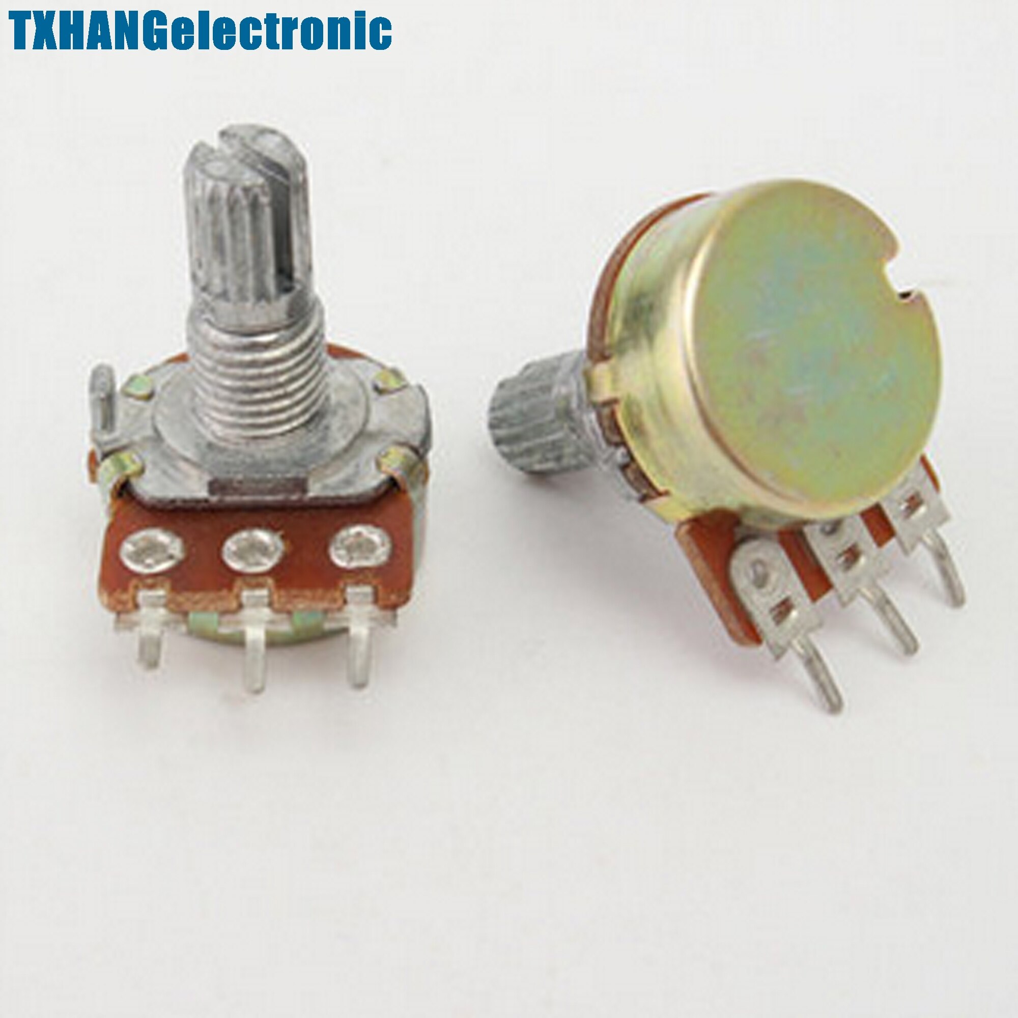 5Pcs 1K Ohm B1K Knurled Shaft Linear Rotary Taper Potentiometer diy electronics