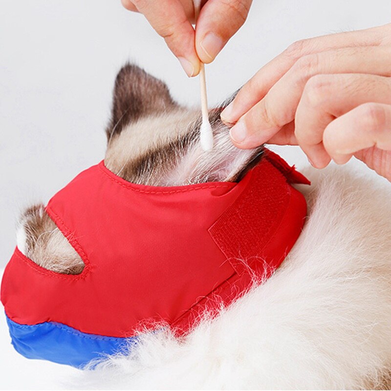 Cat Anti Bite Mask Puppy Bath Beauty Grooming Supplies Cat Grooming Muzzle Prevent Biting Scratching Pet Calming Mouth Cover #