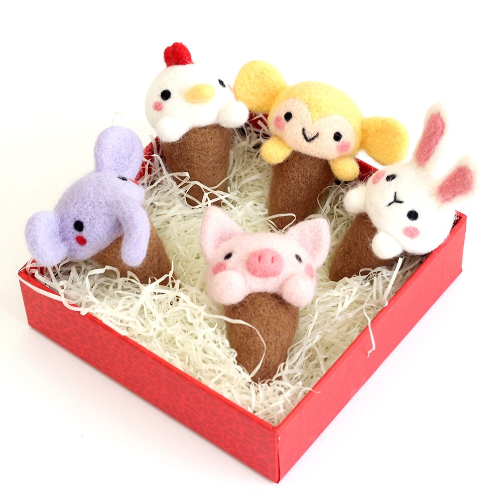 Full Set of Wool Needle Felting Kits Craft DIY Animals Fruits Dog Cat Handmade Non Finished Materials for Beginners Adults: Z2