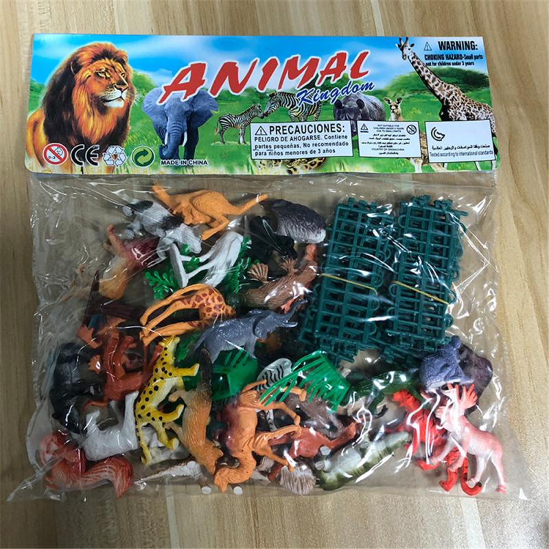 53 st mini plast vilda djur zoo gård djur modell figur barn leksaker leka