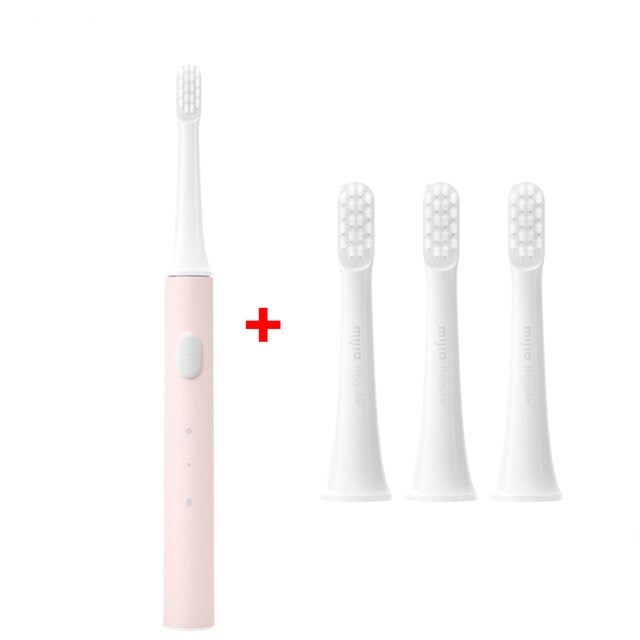 Xiaomi Mijia T100 Sonic Elektrische Tandenborstel Draadloze Usb Oplaadbare Tandenborstel Waterdichte Ultrasone Automatische Tandenborstel: 1pink add  3 heads