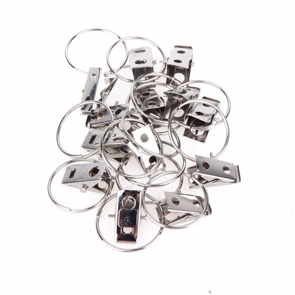 20 Stks/pak Venster Douchegordijn Rod Clips Ringen Rvs Gordijn Clips Gordijn Accessorries Thuis Leveringen