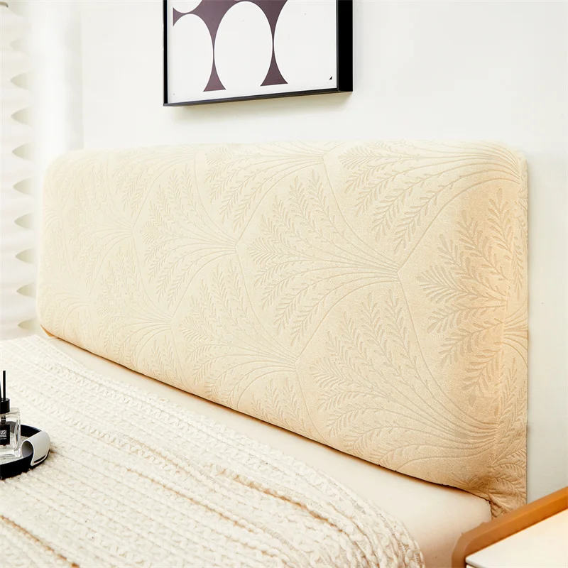 1pc All-inclusive Jacquard Bed Hoofdeinde Cover Effen Kleur Elastisch Bed Hoofd Hoes Nachtkastje Stofbeschermer voor Slaapkamer Decor: 220*65 Cm / YELLOW