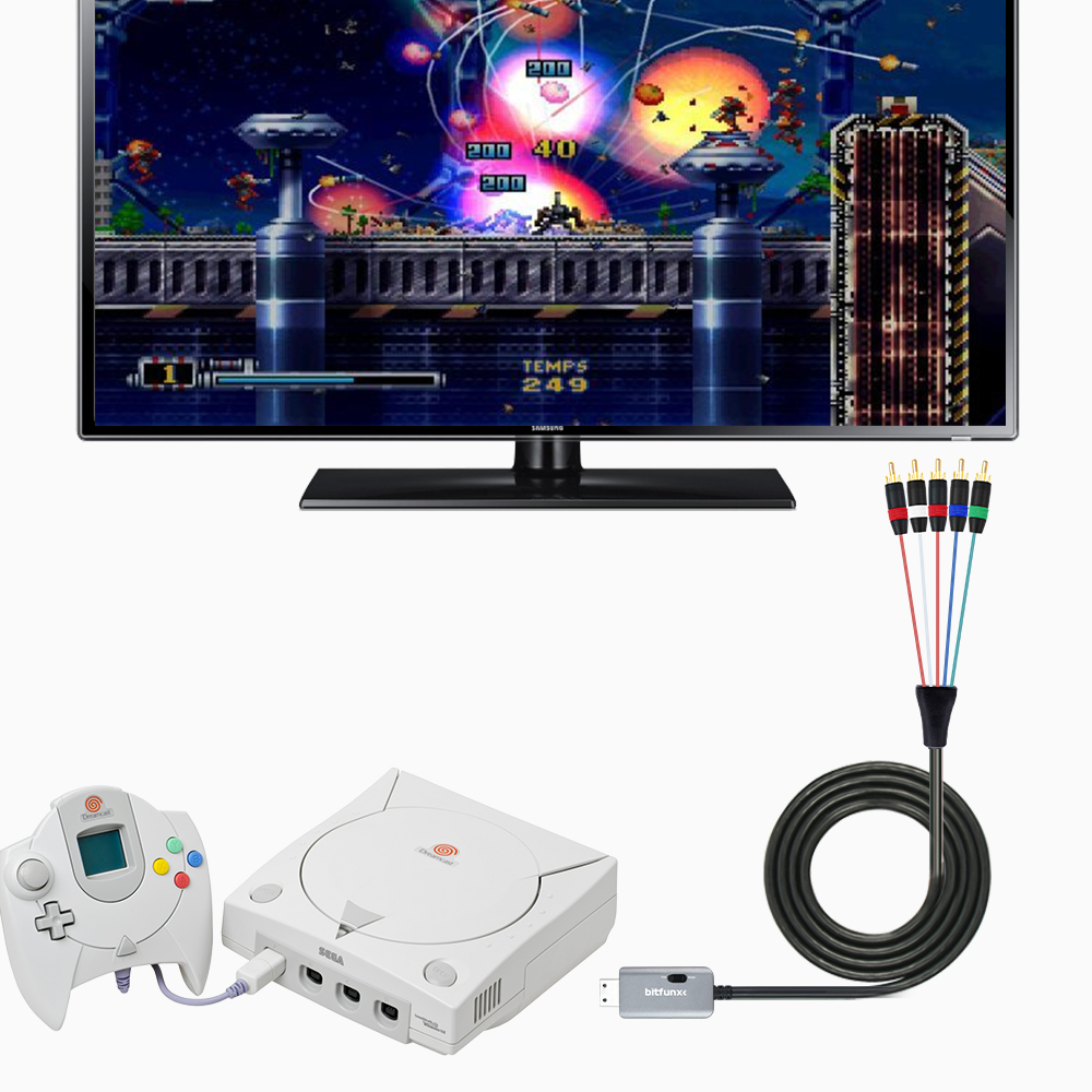 Bitfunx RGBS VGA to Component Video Audio Cable Compatible All DC Games for SEGA DreamCast Game Console