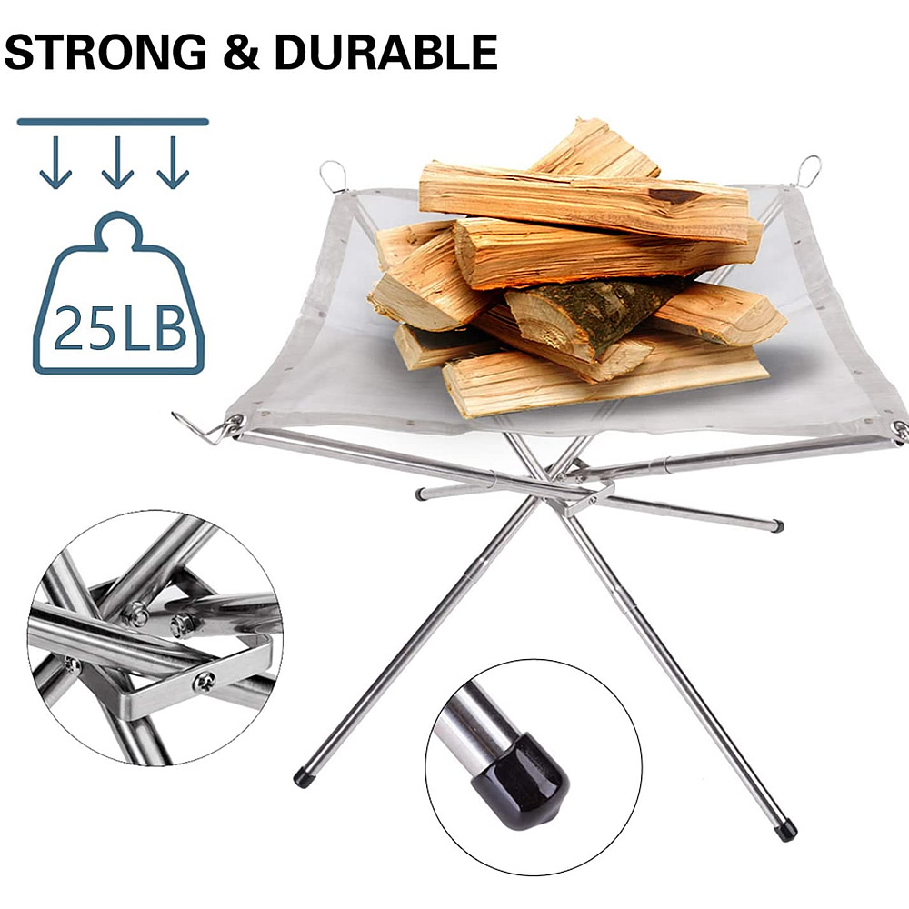 Rejilla para quemar para fogones aligera, chimenea de malla de acero inoxidable para acampar, estufa plegable, parrilla para barbacoa, Patio con red a la parrilla de repuesto