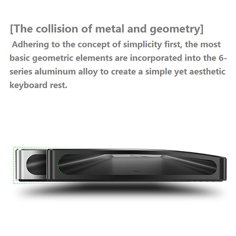 JIUSHARK 87 klawiszy aluminium ergonomiczna klawiatura mechaniczna podkładka strąk nadgarstek poduszka Podkładka dla biura, gry komputerowe, czarny