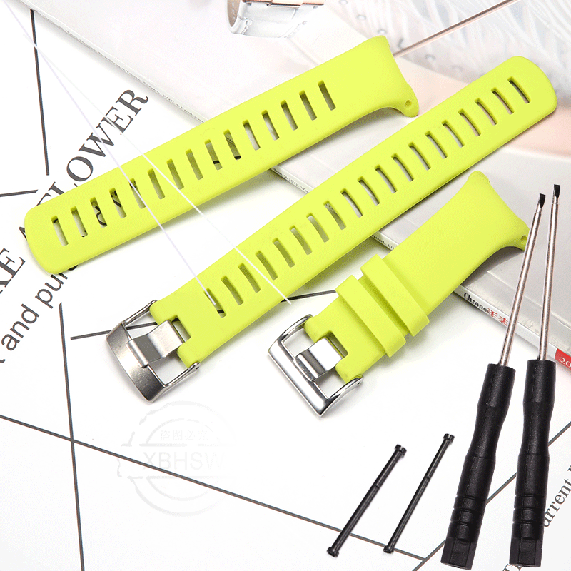 Correa de reloj de repuesto de silicona D4 para Suunto D4 D4i Novo, correa de buceo para hombres y mujeres, pulsera deportiva resistente al agua con hebilla: Verde