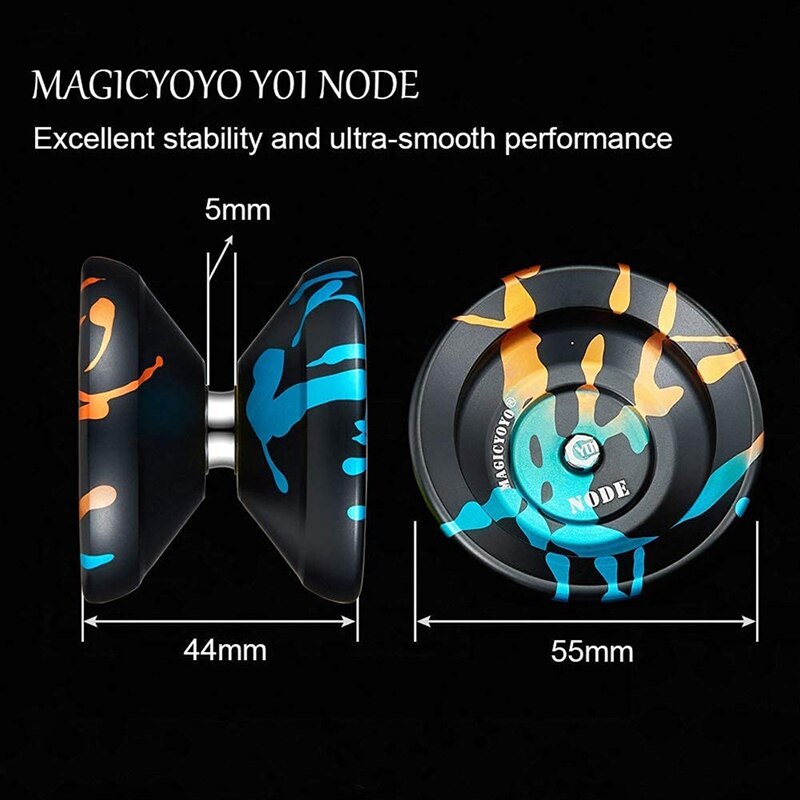 Magicyoyo unresponsive yoyo ,y01 node yo-yo alloy metal yoyo kk ball bearing yoyo for advanced player+bag +5 yo- yo strings