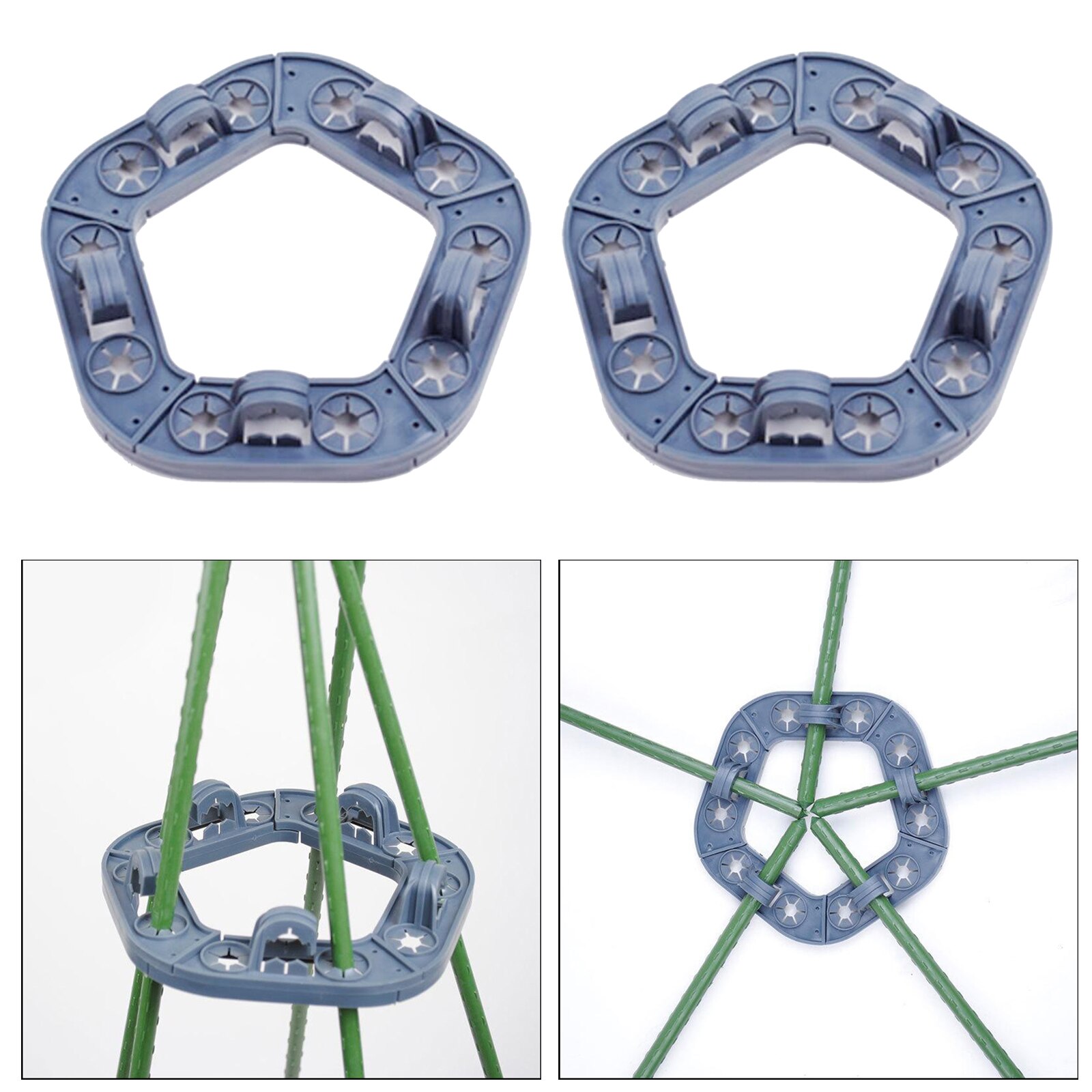 2pcs Garden Cane Grip Support Bamboo Plant Sticks Holder Sweet Pea Bean Cucumber Climbing Plants