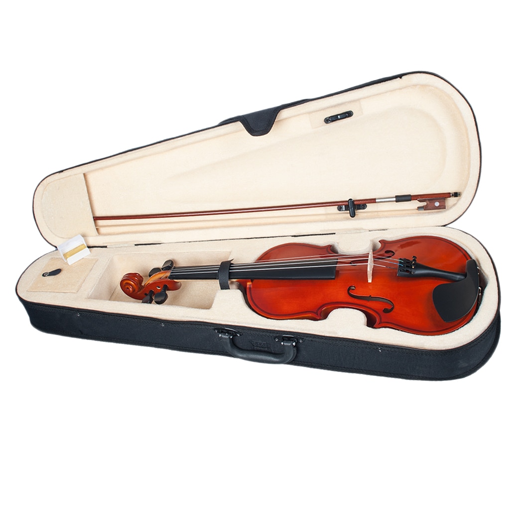 Exquisite Wooden 1/8 Size Acoustic Violin Varnished Violin for 4-5 Years Old Kids Children