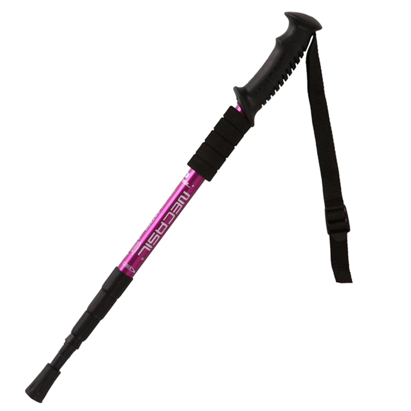 Folding Trekking Pole Aluminum Alloy Straight Handle Trekking Pole Telescopic Shock Absorption Outdoor Running Walking Stick @40: Purple 
